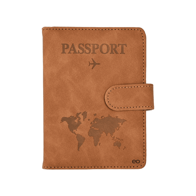 Porta Pasaporte Funda Protectora Espacio Para Visa Rfid Viaje Camello