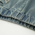 thumbnail image 4 of Jean Shorts for Teen Girls High Waisted Girls Jean Shorts Star Raw Hem Elastic Waist Summer Cute Bermuda Denim Shorts with Pockets Star Ripped Denim Shorts, 4 of 9