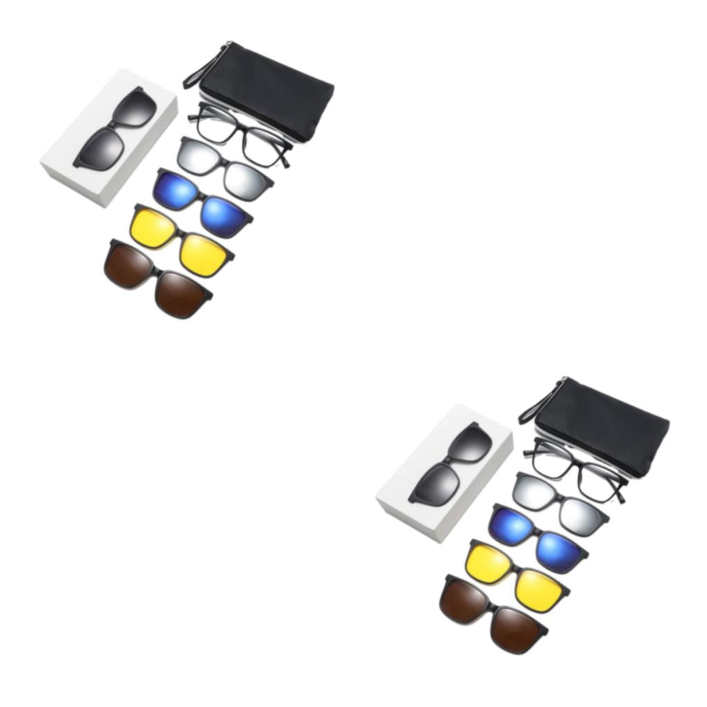 Destyer 5x Clip Magnétique sur Lunettes Solution de Transition Facile Type 1 2Set
