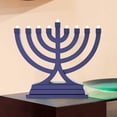 thumbnail image 4 of Menorá Zion Judaica Azul LED Operada por USB y Batería Paquete de 6, 4 of 6