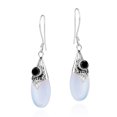 thumbnail image 3 of Gorgeous Moonstone Teardrop Black Onyx Crystal Sterling Silver Earrings, 3 of 5
