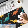 thumbnail image 4 of Long Mouse Pads for Desk,Black Colorful Dinosaurs Pattern Desk Mats on Top Of Desks, Desk Mouse Pad Extra Large with 3mm Non-Slip Base and Stitched Edge for Gaming,Office,Work,Home 31.5"x11.8", 4 of 6