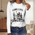 thumbnail image 1 of MHFRRA Camisetas de Manga Larga Estilo Western para Mujer, Camisetas Vintage de Música Country para Otoño, Sudaderas para Senderismo y Viajes, Camisetas Blanco, 1 of 3