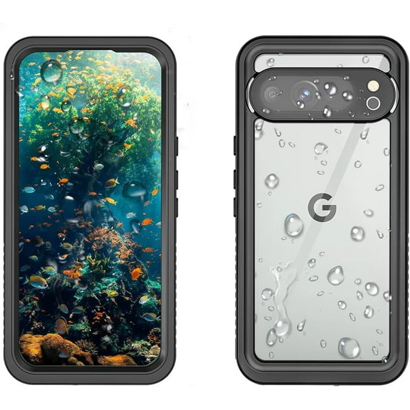 KOMI Ultimate Waterproof Case for Google Pixel 9/Google Pixel 9 Pro,Shockproof & Dustproof, Full Coverage with Screen Protector, Wireless Charging Compatible, Slim Design,Perfect for Outdoor Use Black
