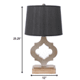 thumbnail image 2 of 26" X 25" X 7" Black Traditional Wooden Table Lamp With Linen Shade, 2 of 3