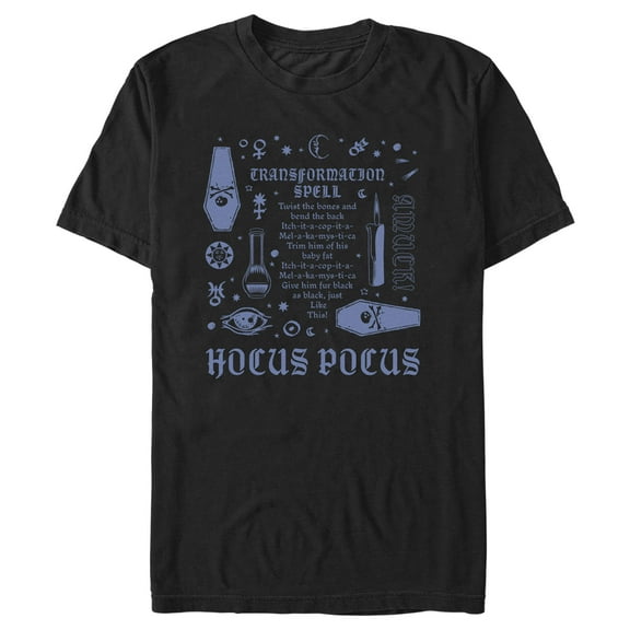 Men's Hocus Pocus Transformation Spell  Graphic Tee Black 2X Large