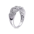 thumbnail image 2 of Gem & Harmony Braided Sterling Silver Ring with Diamonds 1/8 Carat (Ctw) for Women, 2 of 5