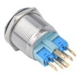 thumbnail image 4 of Momentáneo 22mm 12V Rojo/Azul LED Luz Pulsador Interruptor Acero Inoxidable Autobloqueo azul Baoblaze Interruptor de botón pulsador, 4 of 7