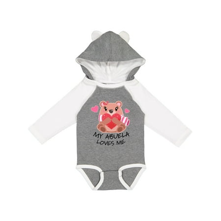 

Inktastic My Abuela Loves me- bear and hearts Gift Baby Boy or Baby Girl Long Sleeve Bodysuit
