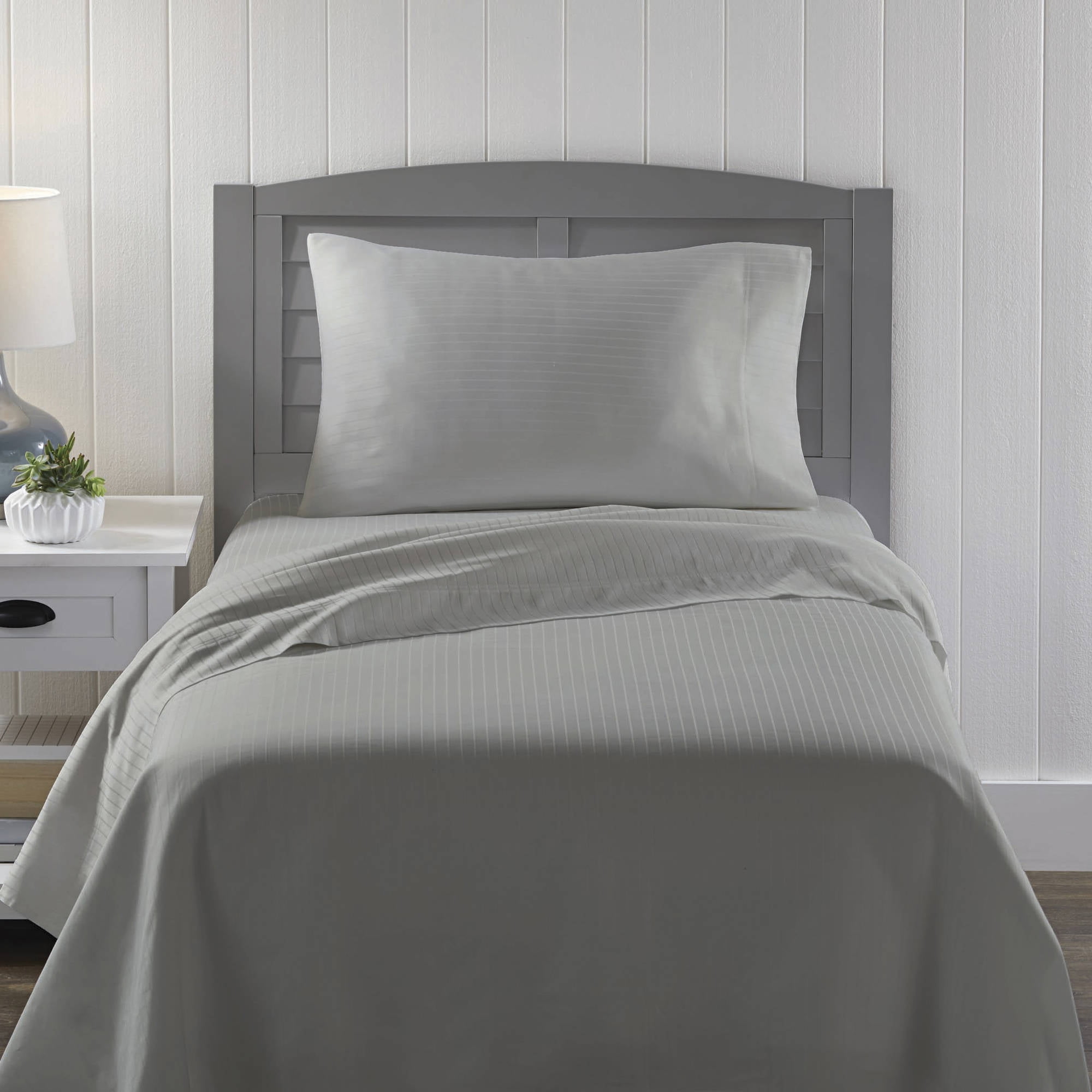 Better Homes Gardens Twin 300 Thread Count Damask Stripe Gray Bed Better Homes Gardens Twin 300 Thread Count Damask Stripe Gray Bed Sheet Set 1