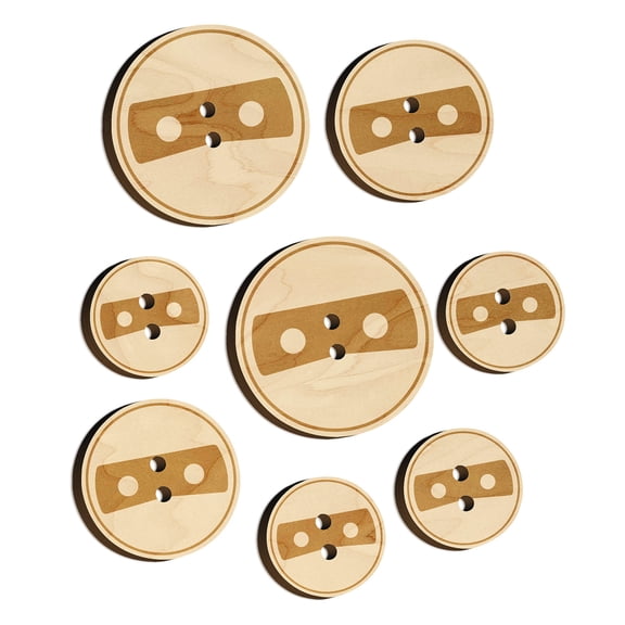 Masked Head Emoticon Wood Buttons for Crochet Knitting Sewing DIY Craft - 1.00 Inch Medium (7pcs)