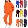 thumbnail image 6 of Kids Sweatsuit 2 Piece Tracksuit Hooded Sweatshirt and Jogger Sweatpants Set Unisex Sports Outfits for Boys Girls,Saffron 8-9 Years, 6 of 7