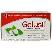 Gelusil Antacid/Anti-Gas Tablets Cool Mint, 100 Tablets (6 Pack)