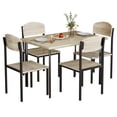 thumbnail image 3 of Dextrus 5 Piece Dining Set, Modern Wood Metal 42" Rectangular Table and 4 Chairs,Kitchen Breakfast Furniture-Light Brown, 3 of 8