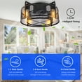 thumbnail image 5 of ENERGETIC 16" Caged Ceiling Fans with Lights Remote Control, 6 Speeds Adjustable Timing, DC Motor, Black Enclosed Industrial Flush Mount Ceiling Fan for Bedroom/Living Room,4 Lights Bulb Base, 5 of 6