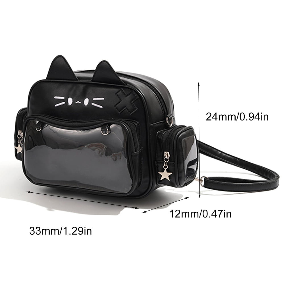 Milue Multifunctional Itabag Cats Backpack for Pin Enthusiasts with Display Window