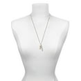 thumbnail image 3 of Delight Jewelry Goldtone Crystal Initial - P - Silvertone Always My Mother Bar Charm Necklace, 23", 3 of 4