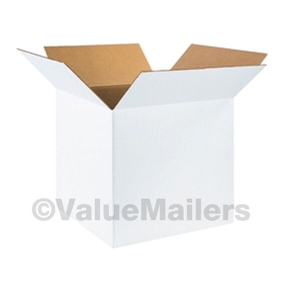 25 Qty 6x6x6 WHITE Shipping Boxes Mailing Moving Shipping Cardboard