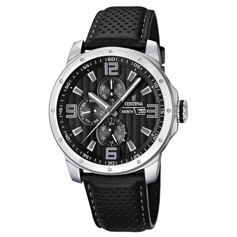 Festina F16585-4 Men's Sport Black Dial Leather Strap