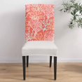 thumbnail image 4 of Stretch Dining Chair Covers Set of 4, Summer Coral Marine Life Gradient Tomato Grey White Removable Dining Chair Protector Slipcovers for Kitchen Party Restaurant, 4 of 6