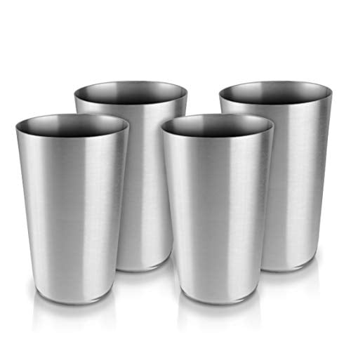 Smooth Edge Stainless Steel Cups Indoor Outdoor Party Camping Picnic Stackable Drinking Cups 14 5 Oz 4 Pack Brickseek