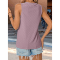 thumbnail image 4 of Women Eyelet Embroidery V Neck Beach Vacation Fashion Boho Sleeveless Tank Top Pale Pinkish Gray XXL, 4 of 6