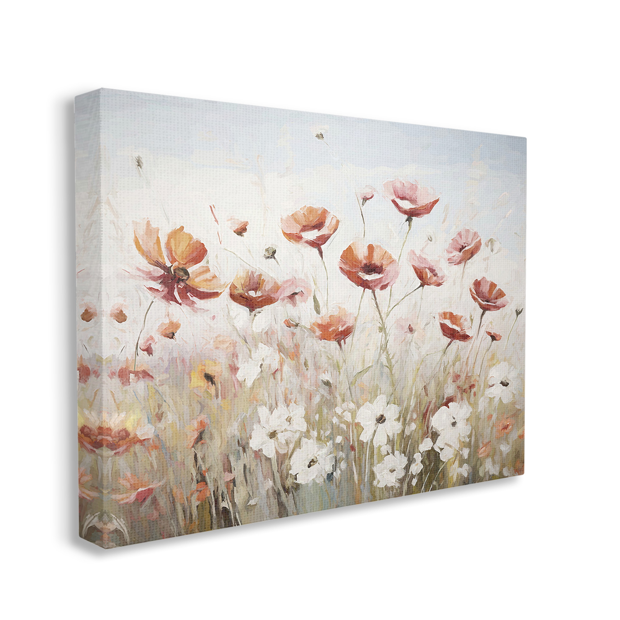 Stupell Industries Dynamic Poppy Meadow Botanical & Floral Painting Gallery Wrapped Canvas Art Print Wall Art, 48 x 36