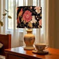 thumbnail image 6 of Linen Drum Lampshades Peonies pheasants Floral vintage seamless flowers birds 13"x13"x10" Light Shade for Table Lamps Floor Lamp Shades Lampshade Replacement Assembly Required, 6 of 8