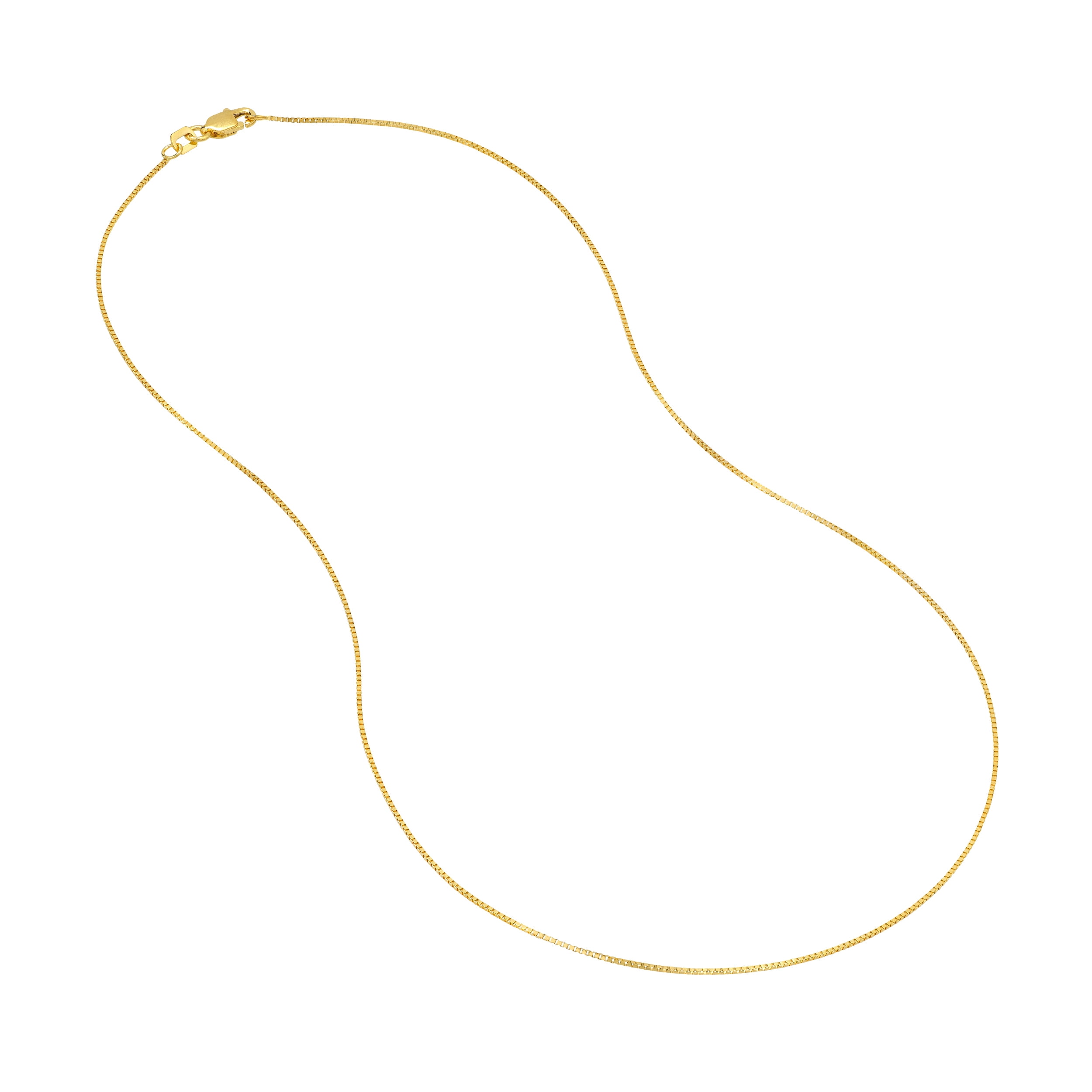 14K Yellow Gold Women's 24" 0.66mm Box Chain Necklace with 050 Gauge and Lobster Lock Quality Tag