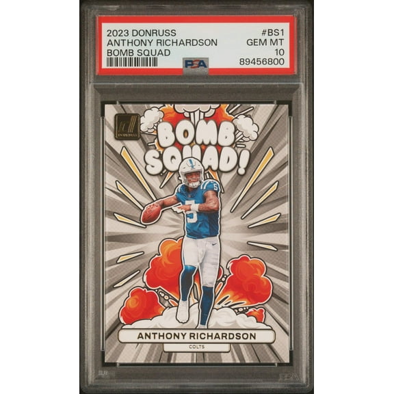 Graded 2023 Panini Donruss Anthony Richardson #BS1 Bomb Squad Rookie RC Football Card PSA 10 Gem Mint