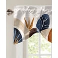 thumbnail image 3 of Tie Up Valance Curtain for Kitchen,Mid Century Abstract Leaf Boho Rod Pocket Short Curtains Adjustable Tie-Up Shade Valances,Terracotta Aesthetic Color Block Window Treatment for Bathroom Living Room, 3 of 8