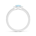 thumbnail image 2 of ANGARA Natural Pear Aquamarine and Diamond Halo Split Shank Ring in 14K White Gold for Women (Size-7x5mm) | March Birthstone, Birthday, Anniversary, Jewelry Gift for Women | Natural Aquamarine Ring, 2 of 9