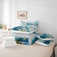 thumbnail image 5 of Homewish Blue Flower Floral Twin Bedding Sets 7-Piece for Women, Fashion Marble Artwork Bedding Comforter Set, Splash Watercolor Reversible Sheet Sets, Luxury Bedroom Decor, 5 of 7