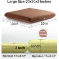 thumbnail image 6 of MEC Recliner Cushion for Elderly with Memory Foam 20x20x3 Inches Large Square Seat Cushion for Recliner Chair, Floor Pillow, Truck Seat Cushion Coffee, 6 of 9