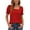 Red, variant on Plus Size Shirts for Women Women's Solid Square Collar Puff Sleeve Blouse Fashion Casual Loose Fit T Shirt Top for Daily Wear Black XL