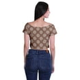 thumbnail image 4 of Moomaya Printed Viscose Crop Top Short Sleeve Zipper Tunic Womens Summer Tops, 4 of 5