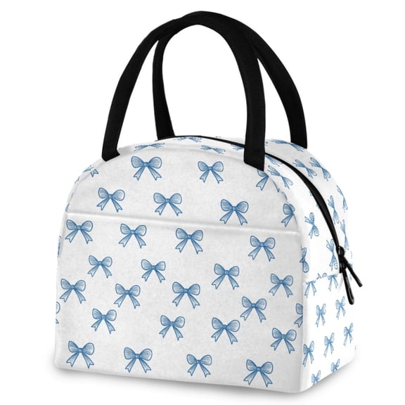 ALAZA Bows Blue Insulated Lunch Box Reusable Cooler Tote Bag Work Office Picnic