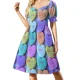 thumbnail image 1 of Patrón de corazs de conversación pequeña Vestido sin mangas de fondo de caramelo ropa de verano para mujer vestidos de ceremonia, 1 of 5