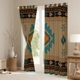 thumbnail image 3 of jejeloiu Retro Boho Aztec Blackout Curtains Set of 2 (52x84 Each),Rustic Farmhouse Tribal Window Curtains,Brown Cyan Curtains and Drapes For Teens,Microfiber Bedroom Decor, 3 of 6
