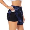 thumbnail image 3 of Lsque Blue-Purple Raspberries Printed Women's Running Shorts with Liner Pockets,Elastic Quick Dry Workout Athletic Gym Yoga Shorts,Womens High Waist Shorts-, 3 of 9