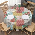 thumbnail image 3 of Round Waterproof Pioneer Tablecloth Reusable Washable Weight Fabric Table Covers for Restaurant,Picnic,Indoor and Outdoor Dining 60 Inch X 60 Inch, 3 of 6