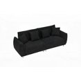 thumbnail image 4 of 86.6 inch Teddy Fleece Black Sofa | Compact Space Saving | 4 Pillows, 4 of 7