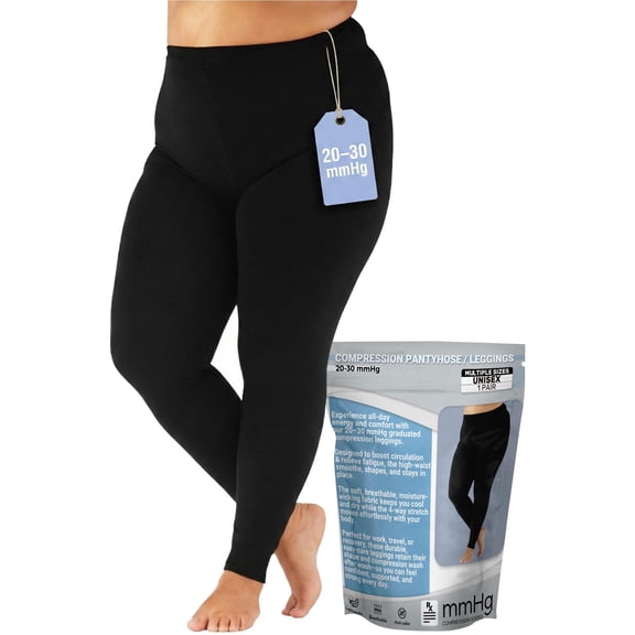 High Waist Women Graduated Compression Leggings 20–30mmHg 2X-Large/3X-Large