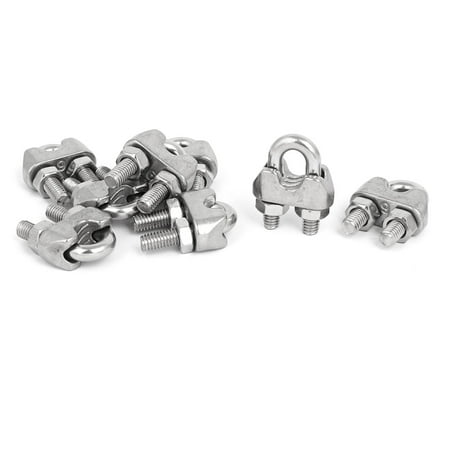 Nm Cable Clamps - M6 1/4 Inch 304 Stainless Steel Saddle Clamps Cable Wire Rope Clips 8PCS