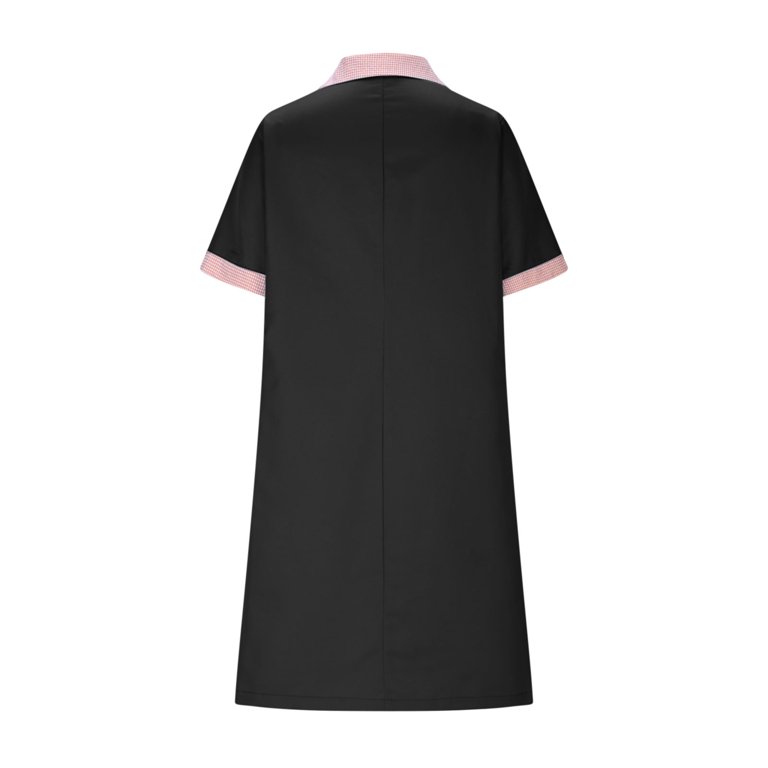 Horkkom Scrub Dress Short Sleeve Laple Neck Working Nurse Uniform Button Mini Dresses for Women Workwear with Pockets Black L - Walmart.com Horkkom Scrub Dress Short Sleeve Laple Neck Working Nurse Uniform Button Mini Dresses for Women Workwear with Pockets Black L - Walmart.com