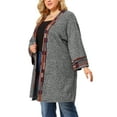 thumbnail image 4 of Agnes Orinda Women's Plus Size Fall Kimono Boho Open Front Midi Cardigan, 4 of 7