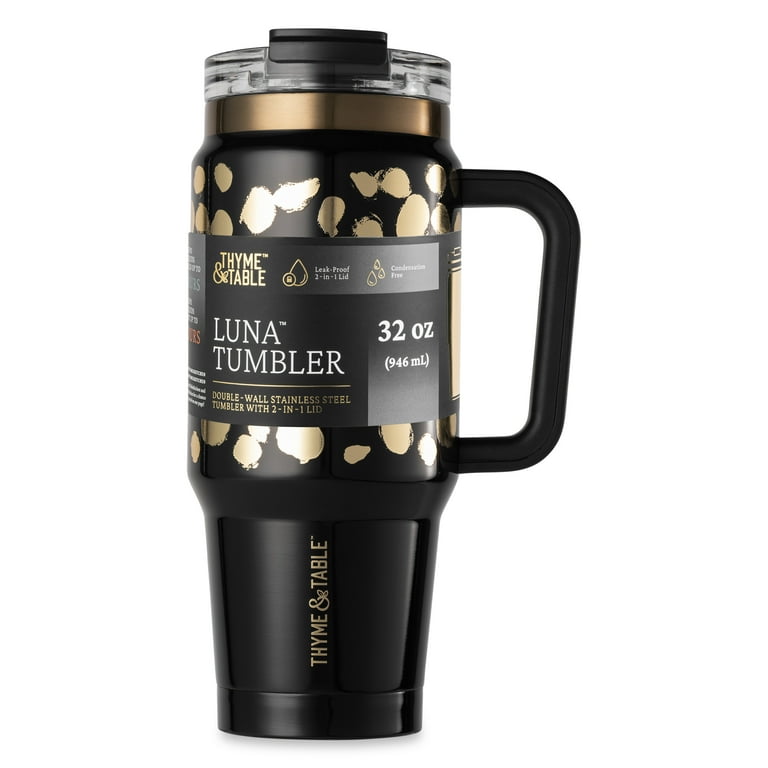 Thyme & Table 32oz Stainless Steel Luna Tumbler with Handle and