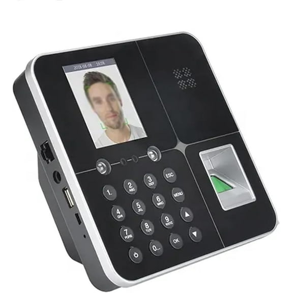 Fingerprint Attendance Machine, Fingerprint Time Clock, Office Time Card Machine Automatic Punch with 2.8'' LCD Screen, Fingerprint Scan Function and Voice Prompt, for Employees Small Business