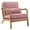 Pink, variant on Hassch Accent Lounge Chair with Oak Wood Armrest, Modern Upholstered Single Chair with Back Cushion for Living Room, Light Gray