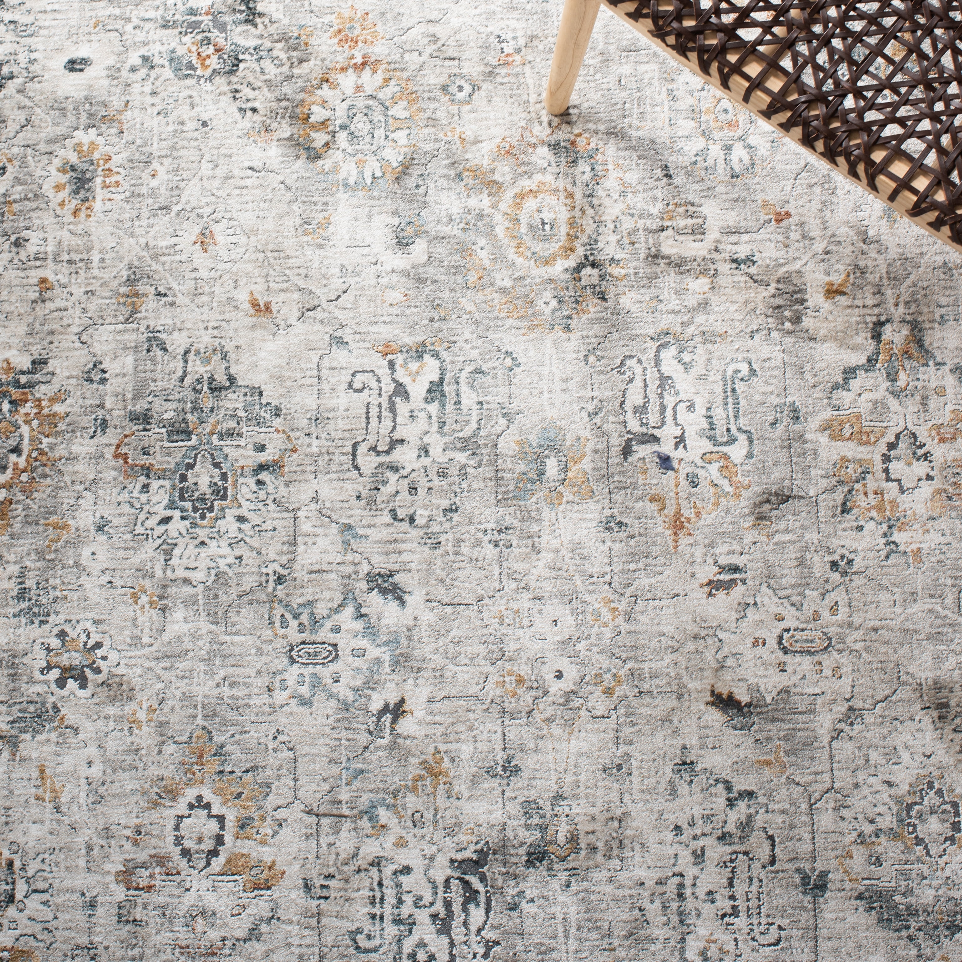 Safavieh Dream Terrance Modern Polyester Runner Rug, Ivory/Light Gray, 2' x 8'